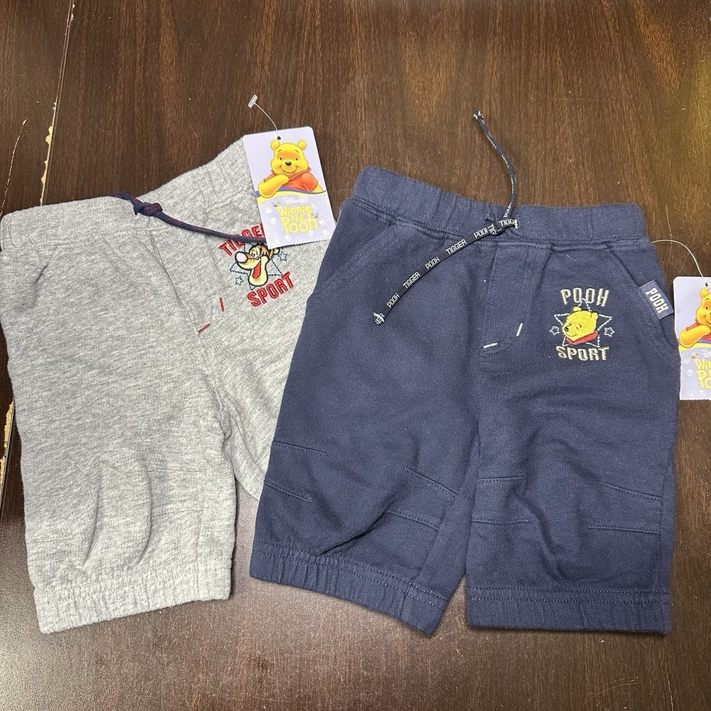 Vintage Disney Winnie the Pooh Tigger Baby Boys Jogger Pants Lot 2 NWT 0-3M Y2K